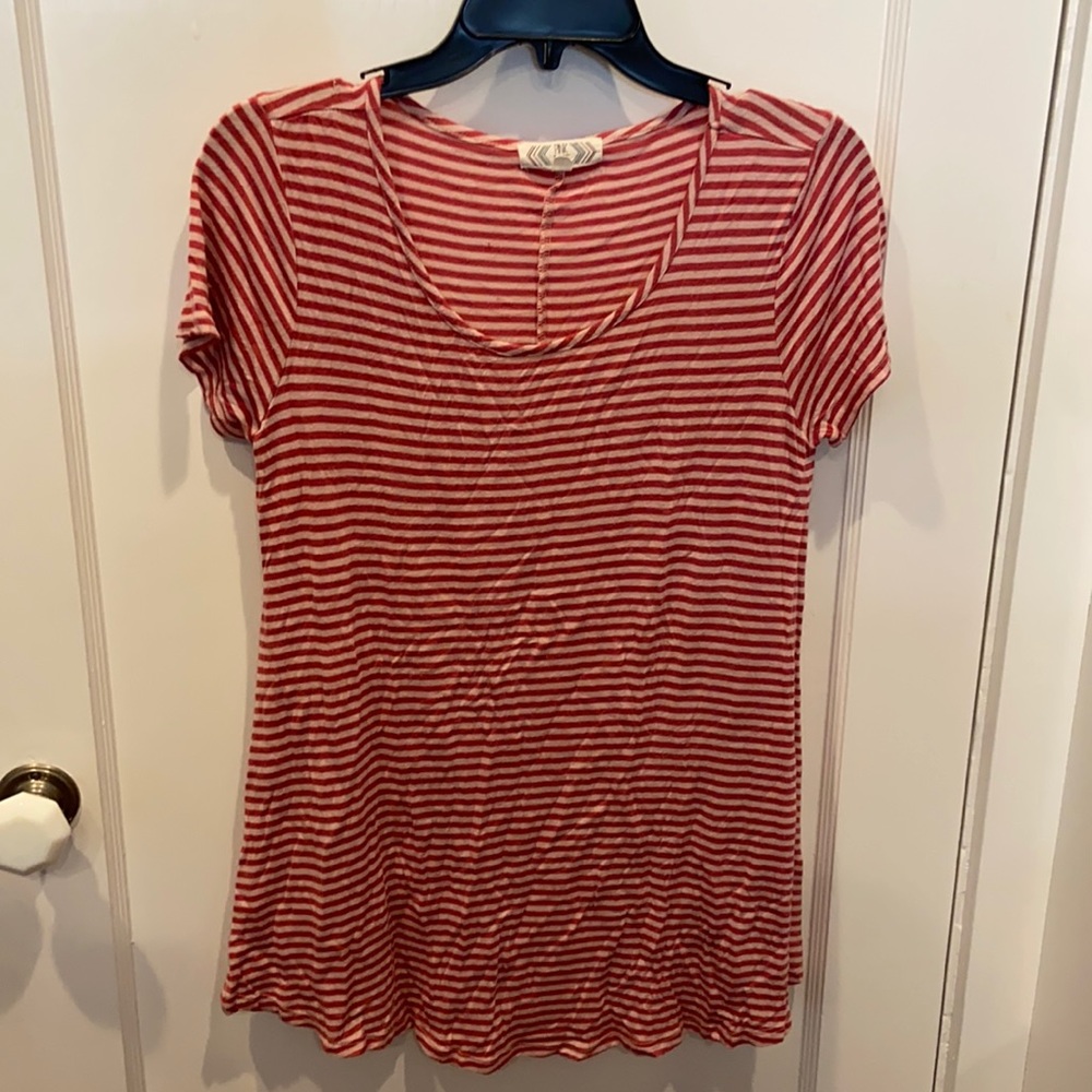 Pink rose pink striped shirt